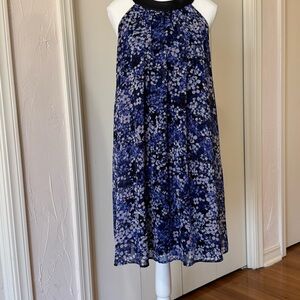 Floral Blue and Black Women's Dress